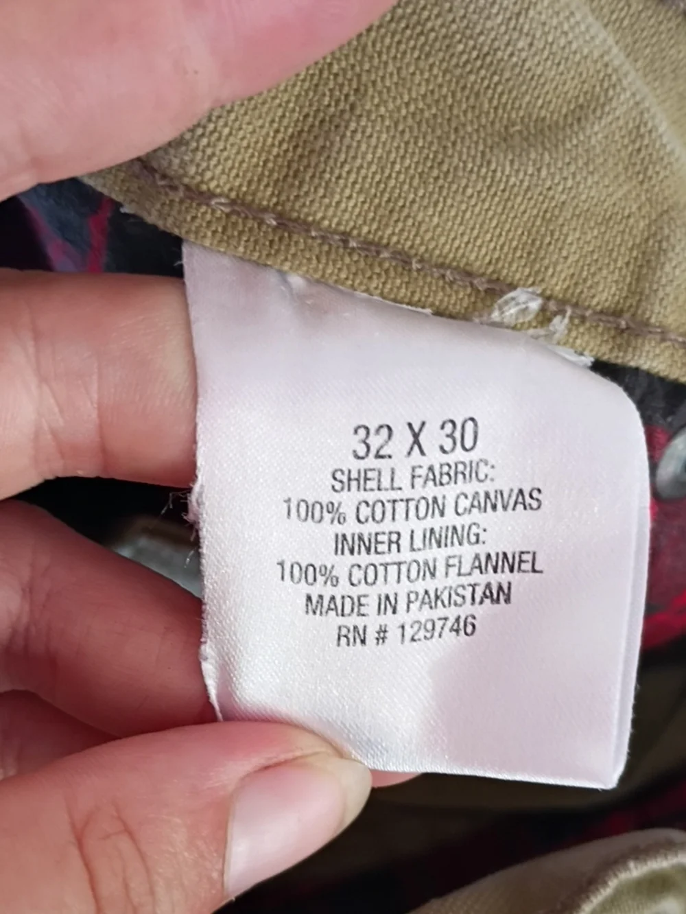 C.E. Schmidt Workwear Carpenter Flannel Lined Pants Mens 32x30 Tan Winter Work